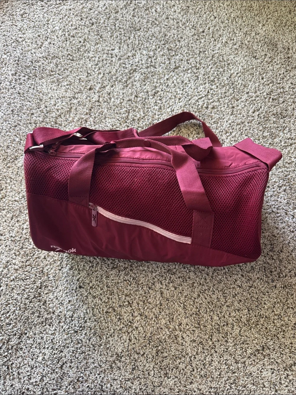 Reebok Burgundy Travel Duffel Bag with Shoulder Strap